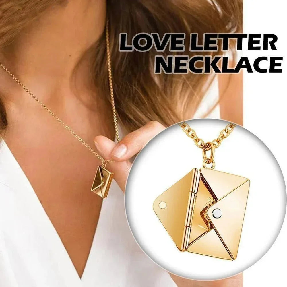 Love Letter Envelope Pendant Necklace Customized Stainless Steel Jewelry