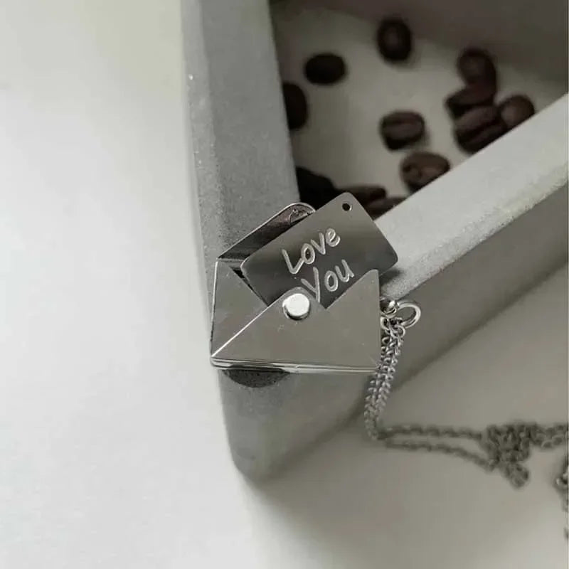 Love Letter Envelope Pendant Necklace Customized Stainless Steel Jewelry