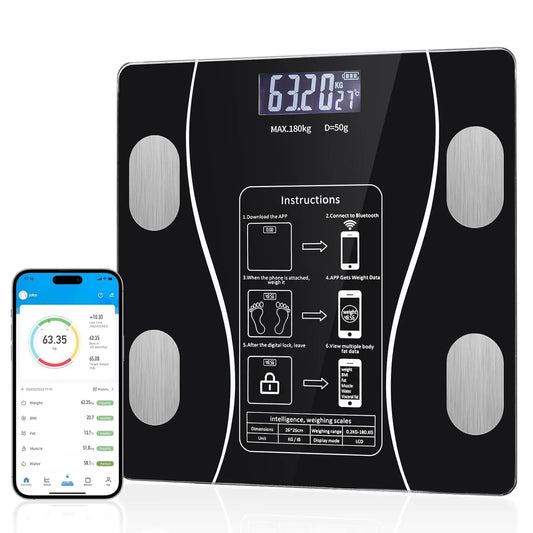 Digital and Practical Body Weight Scale with Smartphone App, Bathroom Scale with Led Display